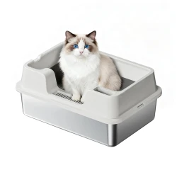 Stainless Steel High Sided Cat Litter Box